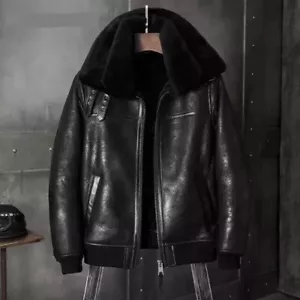 Giacca Uomo B3 RAF Flight Bomber Aviatore Pelle di Pecora Shearling Taglia 2XL - Foto 1 di 2