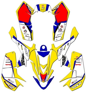 2007-2020 Ltz 90 13 Fly Amarillo Senge Gráficos Kit Compatible Con Suzuki - Picture 1 of 7