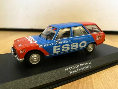 MODELLINO PEUGEOT 504 BREAK TEAM ESSO(1981)SCALA 1:43 DIE-CAST METAL NUOVO - Immagine 1 di 4
