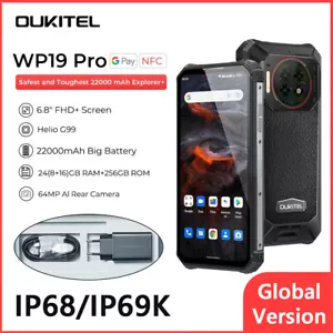 Oukitel WP19 Pro Rugged Smartphone 22000mAh 24GB+256GB 64MP 120Hz Helio G99 33W - Picture 1 of 13