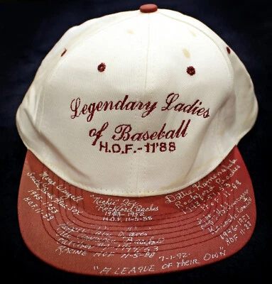 LEAGUE OF THEIR OWN AAGPBL 5 AUTOGRAPHED SIGNED HAT PAIRE KAMENSHEK FOX HOF COA - Image 1 of 4