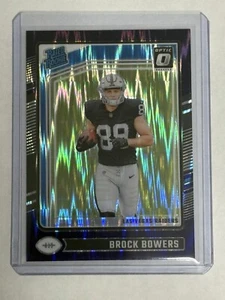 2024 Panini Donruss Optic Rated Rookie Brock Bowers #215 Purple Shock  (RC) - Picture 1 of 2