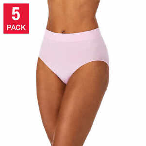 New Women Carole Hochman Seamless Brief Full Coverage 5 PACK Panties Pink Multi 