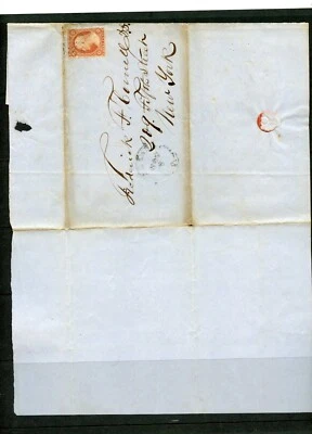 U.S. #11 (U741) on letter envelope 3¢ dull red w/ letter, some soiling - Image 1 of 2