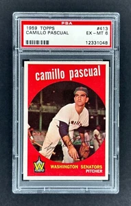 1959 Topps #413 Camillo Pascual (Washington Senators) PSA 6 EX/MT CENTERED! - Picture 1 of 2
