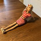 (7) Barbie Fashionista Blonde Doll 169 Pink Houndstooth Check Outfit Hairslides