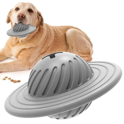 Treat Dispensing Dog Chew Toy Natural Rubber UFO Design Medium and Large Breeds - Image 1 of 4
