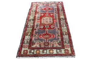 Mehrfarbiger Stammes geometrischer türkischer 2' 8"" x 5' 10"" roter handgeknüpfter Läuferteppich - Bild 1 von 5