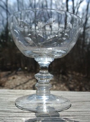 Set of 6 Fostoria Crystal Stemware Sherbet Glasses Champagne  - Image 1 of 4