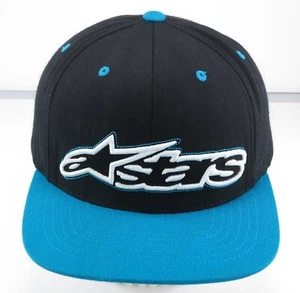 astars Alpinestars Hat cap black teal snapback wool stars streetwear sports - Picture 1 of 7