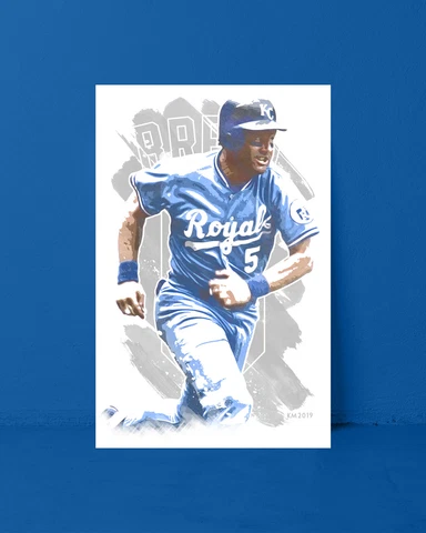 GEORGE BRETT watercolor painting art print/poster KANSAS CITY ROYALS FREE S&H! Cover