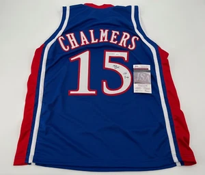 KANSAS JAYHAWKS MARIO CHALMERS AUTOGRAPHED CUSTOM STITCHED JERSEY JSA COA W/INSC - Picture 1 of 3