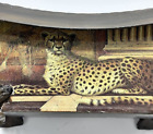 Elaine Vollberbst Vintage Pompeii Cheetah Tin Box Faux Flowers Mail Trinkets