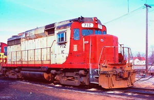 ORIGINAL KODACHROME SLIDE WISCONSIN CENTRAL GP-30 #712 NEENAH, WI APRIL 6, 1989 - Picture 1 of 1