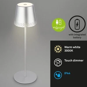 Lámpara De Mesa BRILONER LED De Batería 2,6W 280lm Cromo Regulable IP44 USB-C - Imagen 1 de 6