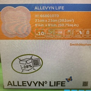 Smith And Nephew Allevyn Life 66801070 Silikon Gel Verband Box mit 10 verbeult - Bild 1 von 4