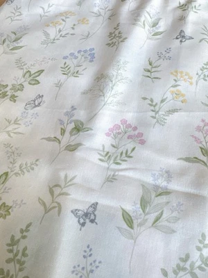 4 yds garden floral double gauze cotton fabric 251101 - Image 1 of 4