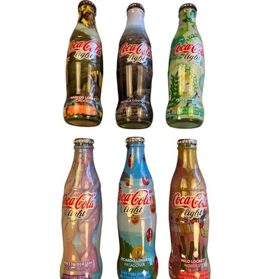 Набор из 6 легких алюминиевых бутылок Coca-Cola аргентинская художественная серия редкая - Изображение 1 из 4