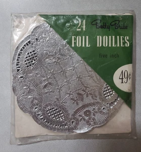 Vintage Betty Brite 24 FOIL 5" SILVER Dollies NIP Crafting Scrap Book Wedding  - Picture 1 of 6