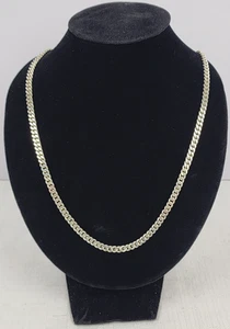 Sterling Silver .925 Cuban Chain Necklace 50cm Italy Silver 21.74 grams - Picture 1 of 9