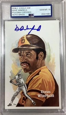 Dave Winfield Signed Perez Steele Postcard Baseball Padres Autograph PSA/DNA 10 - Image 1 of 3