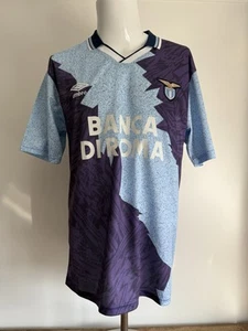S.S. Lazio Umbro Football Retro 199/95 Gascoigne #10 Away Blue Shirt Size Large - Picture 1 of 18