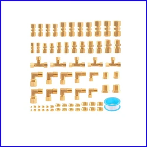 68-Piece Brass Fittings Assortment Kit - NPT Air Tube Connectors for Various ... - Picture 1 of 9