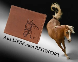 Greenburry Monedero Motivo Caballo Cartera Cuero Marrón Monedero - Imagen 1 de 7