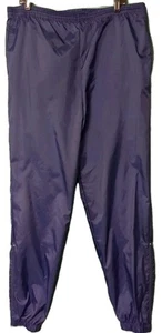 VTG Nike Track Pants Men's Large Windbreaker Navy Blue Lined Y2K 90s Ankle Zip  - Picture 1 of 4