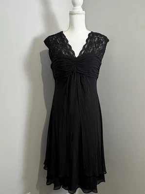 Donna Ricco Dress Sz 8 Black Lace Sleeveless 100 % Silk Party Cocktail Hoco - Image 1 of 4