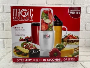 NEW MAGIC BULLET 12 PC. SET LIMITED EDITION WHITE HI SPEED BLENDER MIXER SYSTEM - Picture 1 of 6