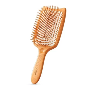 Cepillo de pelo desenredante cabeza de gato madera de haya MR.GREEN masaje antiestático cuero cabelludo - Imagen 1 de 9