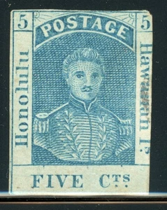 HAWAII Used Selections: Scott #9 5c Blue/Bluish THIN PAPER CV$400+ - Picture 1 of 1