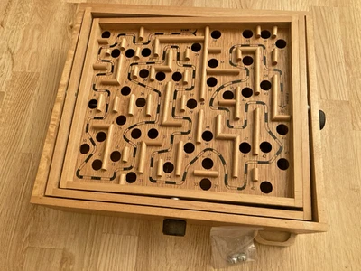 SISO Labyrinth Spiel Holz Kugellabyrinth Geschicklichkeit Vintage - Bild 1 von 4