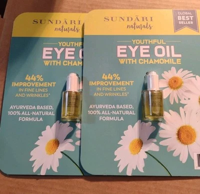 Sundari Naturals 两包!! Youthful 眼油 带 Chamomile 0.5 盎司 全新带盒 密封  — 第 1/4 张图片