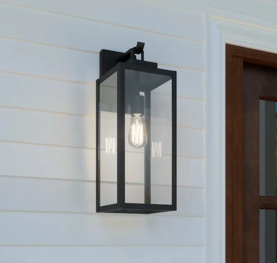 Lámpara de pared exterior negra mate Quoizel Breitling 1 luz 20 pulgadas Foto 1 de 4