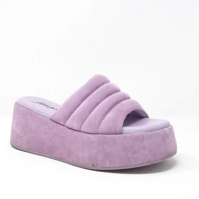 Free People Women Almost Paradise Platform Sandals Purple Suede Slides Sz 36 / 6 - Image 1 of 4