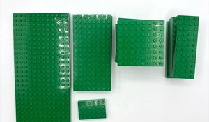 LEGO bulk lot 15 Vintage THICK GREEN PLATES 4x6 4x12 8x8 8x16 12x24 - Picture 1 of 2