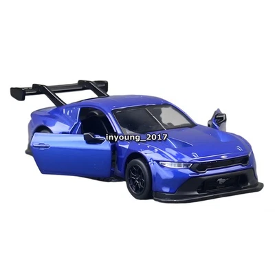 1:42 Ford Mustang GT3 Model Car Diecast Toy Vehicle Boys Toys Kids Gifts Blue - Image 1 of 4