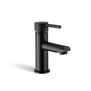 Bathroom Black Plated Round Basin Mixer Tap Pin Handle Vanity Sink Spout Faucet - Picture 1 of 8