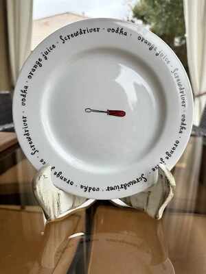 "Plato de cóctel Pottery Bar Lingo 8"" - Diseño de destornillador - Porcelana como nuevo" Foto 1 de 3