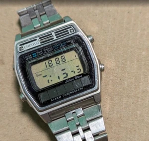 Vintage Digital SEIKO Wave Solar Parwer A258-5000 80's W42mm - Picture 1 of 6