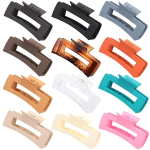 Hair Clips for Women12 Pack 4.1 Inch Large Square Claw Clips for Women Girls Thi - Picture 1 of 13