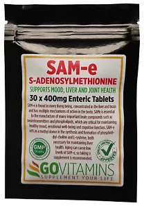SAMe S-adenosyl-methionine 400mg ENTERIC-COATED TABLET Hi-Strength BEST SELLING - Picture 1 of 6