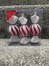 Christmas Red & White Candy Cane Sweet Tree  Decorations Grinch Theme New  X 3