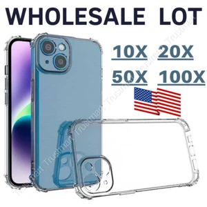 Wholesale Lot Clear Silicone Case Shockproof Cover Protective Bumper For iPhone - Picture 1 of 16