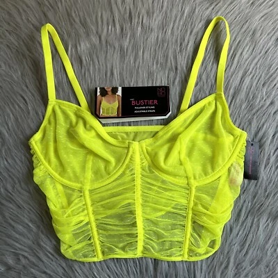 Бюстье прозрачное женское подростковый размер большой неоновый желтый бюстгальтер без подкладки без границ - Изображение 1 из 4