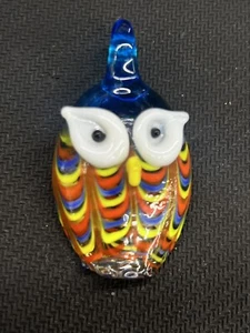 Hand blown Glass Necklace Pendant Owl -Style Art Piece - Picture 1 of 6