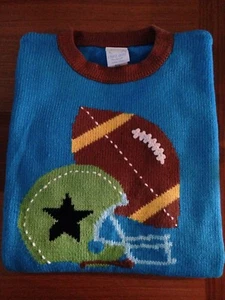 Boys Chez Ami Footbal Theme Crewneck Sweater Size Large NWT - Picture 1 of 1