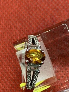 Serra Gaucha Citrine with Topaz Ring-Very Pretty - Picture 1 of 7